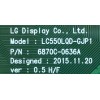 T-CON / LG 6871L-4555A / 6870C-0636A / 4555A / PANEL LC550LQD (GJ)(P1) / MODELOS OLED55C6P-U.BUSWLJR / OLED55C6P